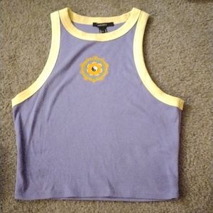 Purple Peace Sign Cropped Shirt